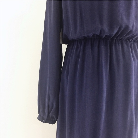 Anine Bing Navy Blue 100% Silk Maxi Dress - Picture 3 of 7